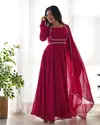Rudra Creation Plain Georgette Anarkali Readymade Suits Orders in India
